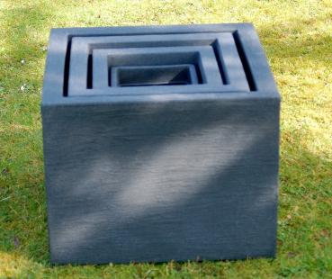 Preview: Pflanzkübel Kubus Kunststoff anthrazit rechteckig